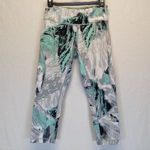 Zella Capri Leggings - Workout/Athletic Pants - Turquoise, Black & White